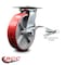 Service Caster 8 Inch Red Poly on Cast Iron Caster with Roller Bearing and Brake/Swivel Lock SCC-35S820-PUR-RS-SLB-BSL - alternate 3